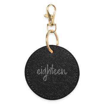 18 dix-huitième cadeau d'anniversaire de la majorité - Porte-clés rond - noir - Devant
