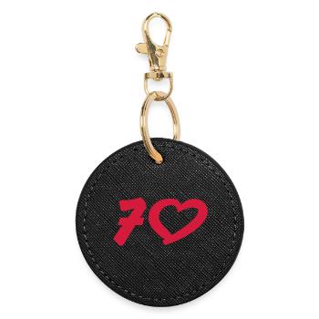 7 | 70 | Birthday | Geburtstag | Jubilee | - Porte-clés rond - noir - Devant