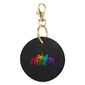 Divers athlètes de fitness colorés - Porte-clés rond - noir - Devant