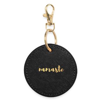 Namaste Yoga Or Méditation Chemise Écriture Manuscrite om - Porte-clés rond - noir - Devant