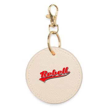 rebel dieb rowdy rebell bandit hustler gang crime - Round Keyring - oyster - Front