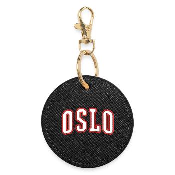 Logo de la ville universitaire d’Oslo Imprimé - Porte-clés rond - noir - Devant