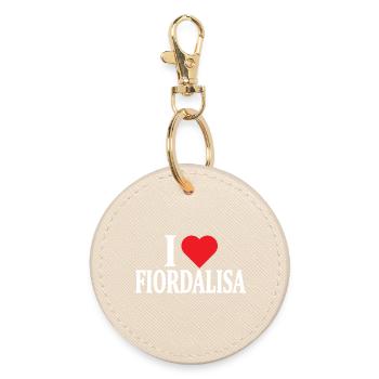 T-Shirt Ich liebe Fiordalisa T-Shirt Geschenkidee - Runder Schlüsselanhänger - Auster - Vorne