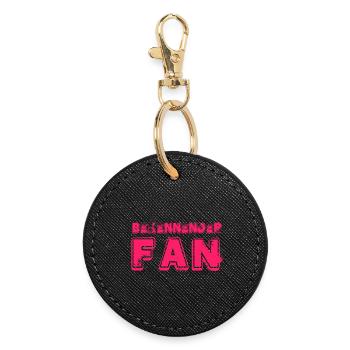 PROFESSING FAN lettering - Round Keyring - black - Front