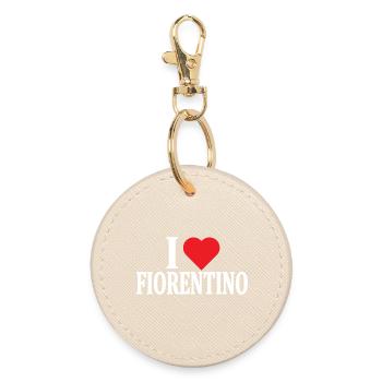 T-Shirt Ich liebe Fiorentino T-Shirt Geschenkidee - Runder Schlüsselanhänger - Auster - Vorne