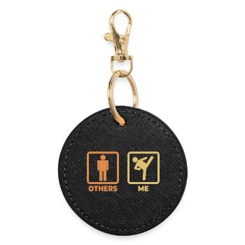 Kickboxer stick figures - Round Keyring - black - Front