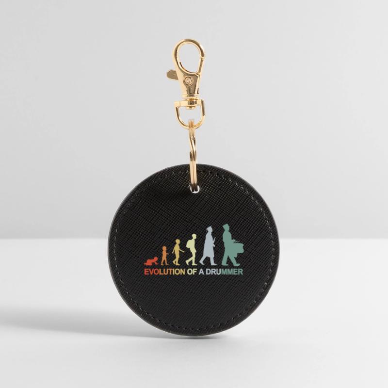 Vintage drummer Evolution Round Keyring