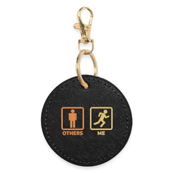 Runner stick figures - Round Keyring - black - Front