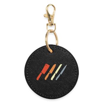 Ensemble de couteaux rétro - Porte-clés rond - noir - Devant