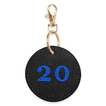 20. 20 ANS. 20e ANNIVERSAIRE. ANNIVERSAIRE 20 ANS. - Porte-clés rond - noir - Devant