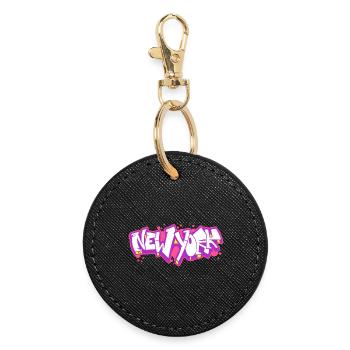 New York Horizontal Graffiti 2 - Round Keyring - black - Front