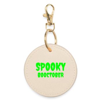 Spooky Booctober Jack-O'-Lantern Design - Runder Schlüsselanhänger - Auster - Vorne