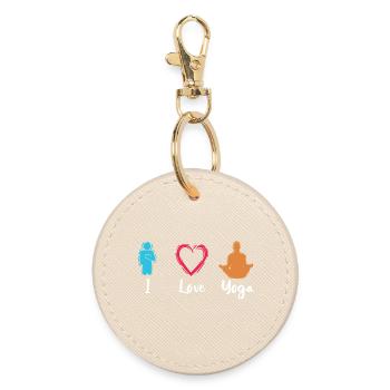 I love yoga - Round Keyring - oyster - Front