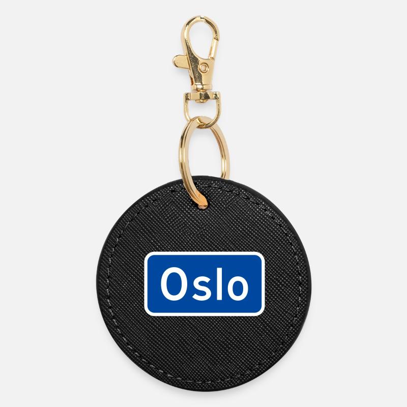 Oslo - Runder Schlüsselanhänger - Schwarz