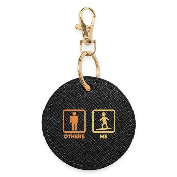Surfer Stick Figures - Round Keyring - black - Front