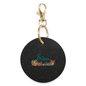 Flowers and paradise - Round Keyring - black - Front