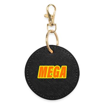 MEGA - Round Keyring - black - Front