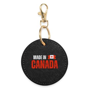 Made in Canada, Canadian pride - Round Keyring - black - Front