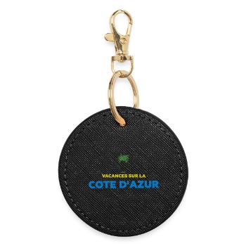 Vacances sur la côte d'azur - Porte-clés rond - noir - Devant
