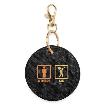 Trumpeter stick figure - Round Keyring - black - Front