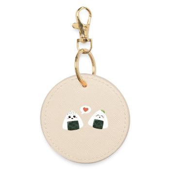 Onigiri Pärchen Liebe - Runder Schlüsselanhänger - Auster - Vorne