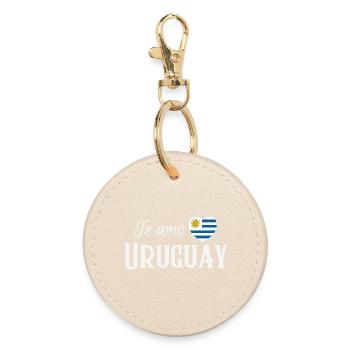 Ich liebe Uruguay, uruguayischer Stolz - Runder Schlüsselanhänger - Auster - Vorne
