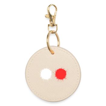 white red - Round Keyring - oyster - Front