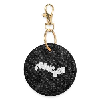 Mistress Silver Curvy Font Design - Round Keyring - black - Front