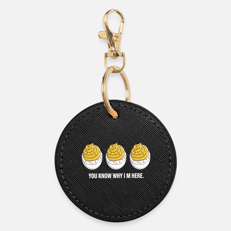 œufs farcis - Porte-clés rond - noir