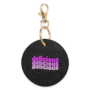 Délicieux motif de dégradé typo - Porte-clés rond - noir - Devant