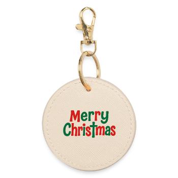 Joyeux Noël Art de texte ludique - Porte-clés rond - huître - Devant