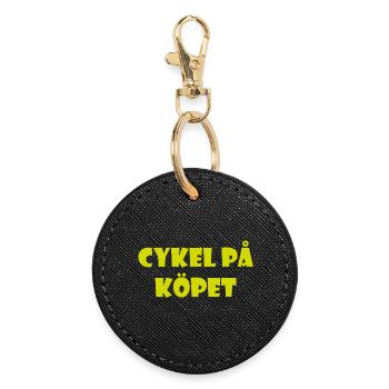 Talking Duva – Gothenburg humor - Round Keyring - black - Front