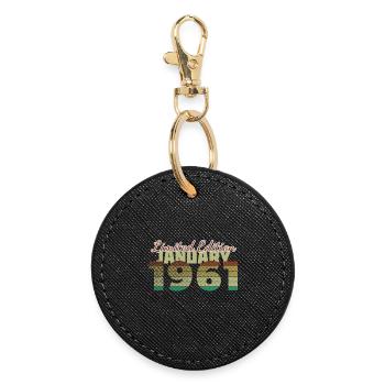 65th Birthday Limited Edition (SCR) 01/1961 - Round Keyring - black - Front