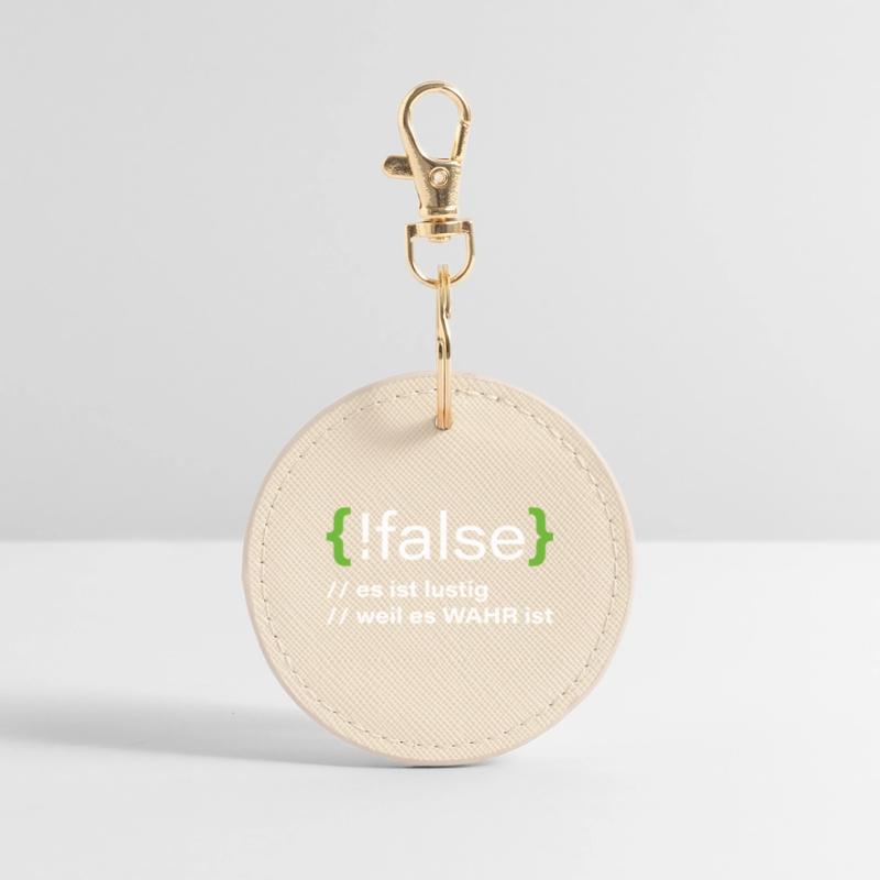 false - Funny programmer saying Round Keyring