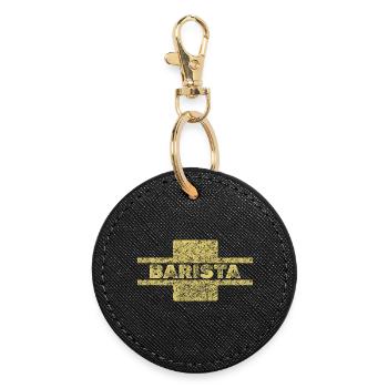 Barista en tant que profession - Porte-clés rond - noir - Devant