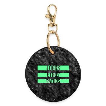 Logos Ethos Pathos Rhetorik Philosophie Student - Runder Schlüsselanhänger - Schwarz - Vorne