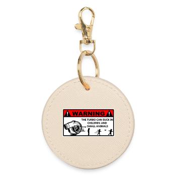 Turbo Warning Shown - Round Keyring - oyster - Front