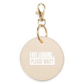 Fart Loading Please Wait Furz Lustig - Runder Schlüsselanhänger - Auster - Vorne