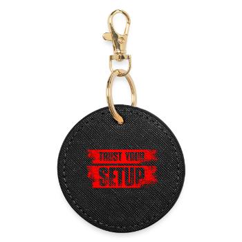 Trust your Setup Stock Market Exchange Trader - Round Keyring - black - Front