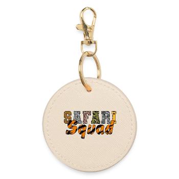 Animals Zoo Party Jungle Zoo Birthday Safari Squad - Round Keyring - oyster - Front