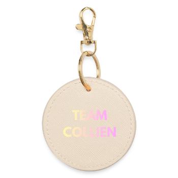 Team Collien Gradient Text - Runder Schlüsselanhänger - Auster - Vorne