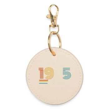 51. Geburtstag 1975 Jahrgang 1975  - Runder Schlüsselanhänger - Auster - Vorne
