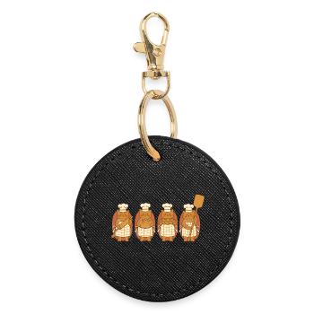 Sourdough Bread Baking Baker Bread Making - Round Keyring - black - Front
