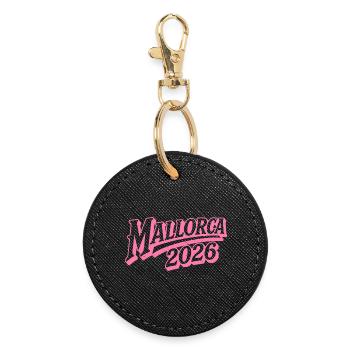 Mallorca 2026 - Runder Schlüsselanhänger - Schwarz - Vorne