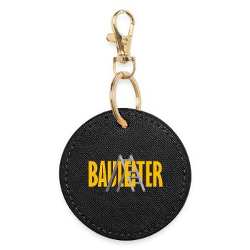 Bauleiter Leiter Handwerker Baustelle Hausbau - Runder Schlüsselanhänger - Schwarz - Vorne