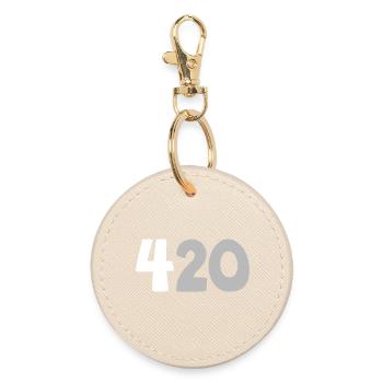 420 | 4 20 | Designfarbe verstellbar - Runder Schlüsselanhänger - Auster - Vorne