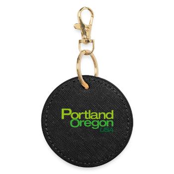 Portland Gradient Stadtlogo - Runder Schlüsselanhänger - Schwarz - Vorne