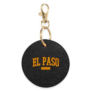 El Paso Texas Vintage Western - Runder Schlüsselanhänger - Schwarz - Vorne