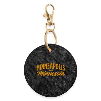 Minneapolis Script Vintage Orange - Runder Schlüsselanhänger - Schwarz - Vorne