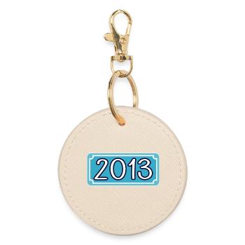 Année de naissance 2013 - Porte-clés rond - huître - Devant